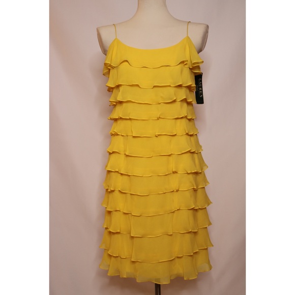 Ralph Lauren Dresses New Ralph Lauren Yellow Ruffled Dress Poshmark